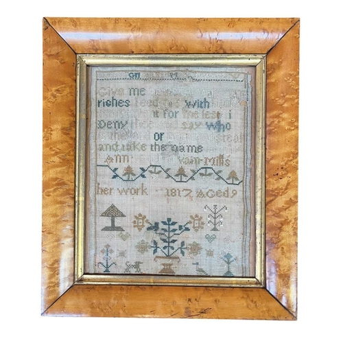382 - Two early 19th century 1817 and 1826 hand-sewn needlepoint samplers. The lot to include a 1817 sampl... 