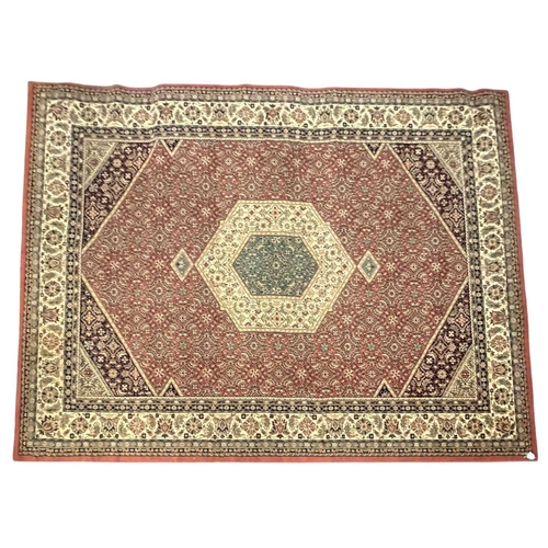 539 - A large 20th century Persian Iranian Bidjar Bijar rug carpet. The rug of symmetric design, the centr... 