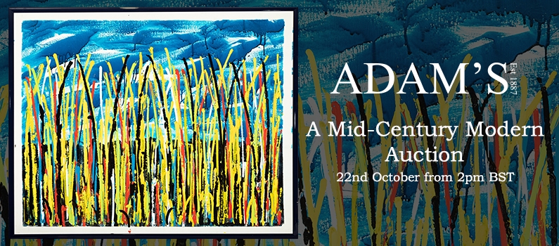 Web Banner for Adams Auctioneers Mid-Century Modern Sale