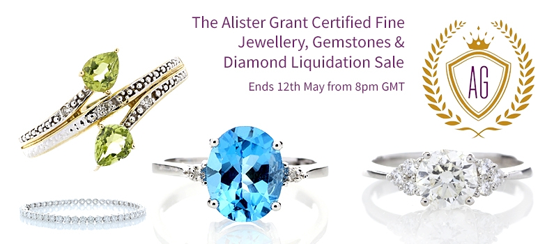 Web Banner for Alister Grant Jewellery Diamonds & Gemstones Liquidation Sale
