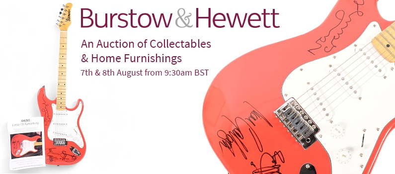 Web Banner for Burstow & Hewett Auction of Collectables & Home Furnishings