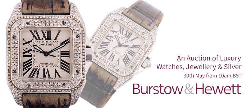 Web Banner for Burstow & Hewett Luxury Watches, Jewellery & Silver Sale.