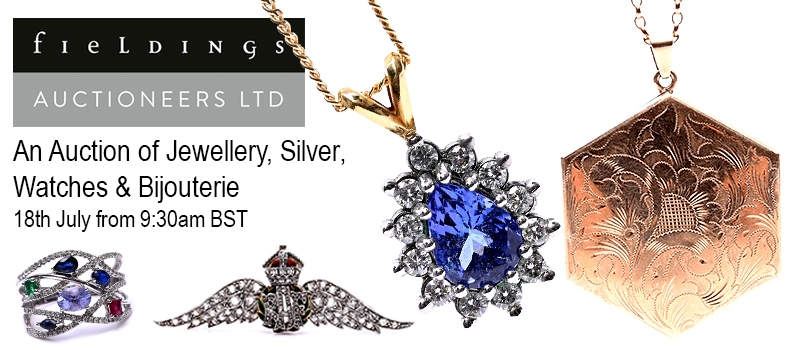 Web Banner for Fieldings Auctioneers Auction of Jewellery, Silver, Watches & Bijouterie