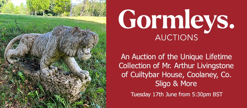Web banner for Auction of the Unique Lifetime Collection of Mr. Arthur Livingstone of Cuiltybar House, Coolaney, Co. Sligo, and other Important Clients