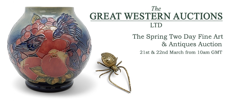Web banner for Great Western Auctions Two Day Fine Art and Antiques Auction