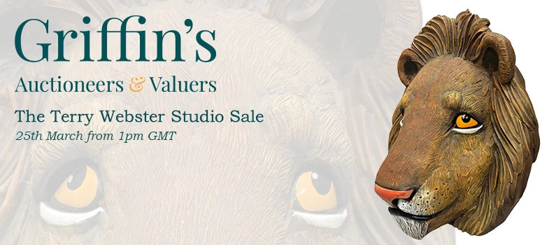 Web banner for Griffins Auctioneers Terry Webster Studio Sale