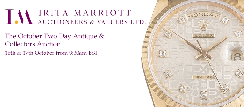 Web Banner for Irita Marriott Two Day Antique & Collectors Auction