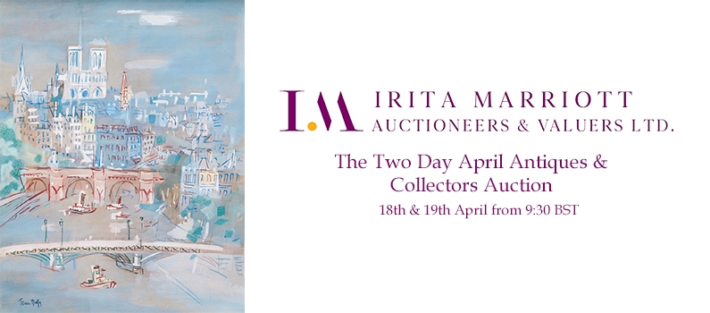 Web banner for Itita Marriott Auctioneers Two day Antique & Collectors sale