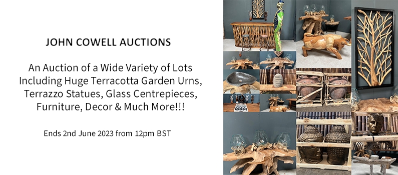 Web Banner for John Cowell Auctions Timed sale Ending 2nd June at 12 PM