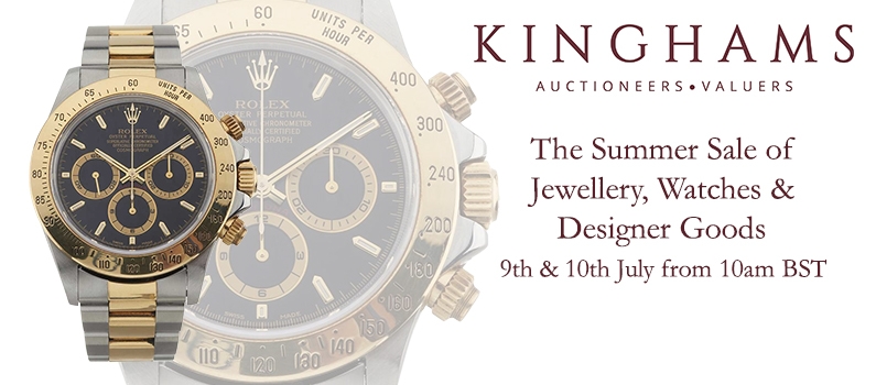 Web banner for Kinghams Auctioneers Watches & Jewellery Sale