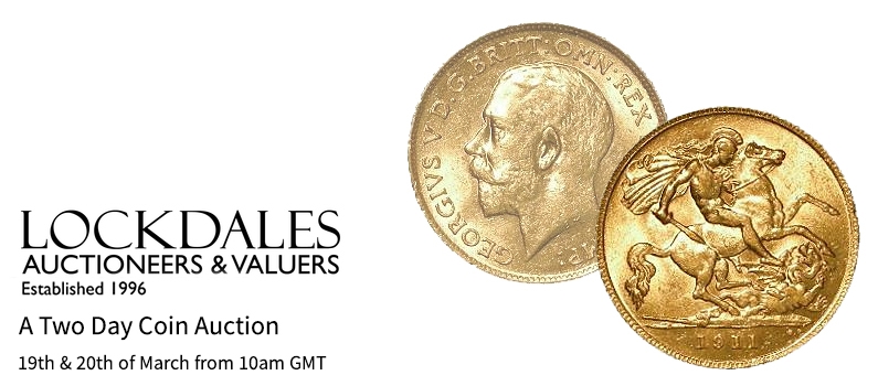 Web Banner for Lockdales Auctioneers Two Day Coin Sale