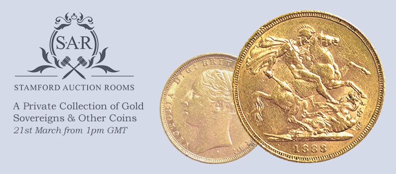 Web Banner for Stamford Auction Rooms Coin Sale