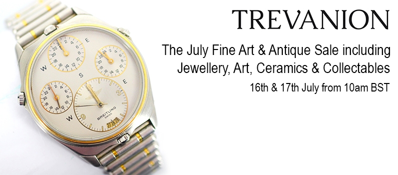 Web banner for Trevanion Auctioneers July Fine Art & Antique Sale