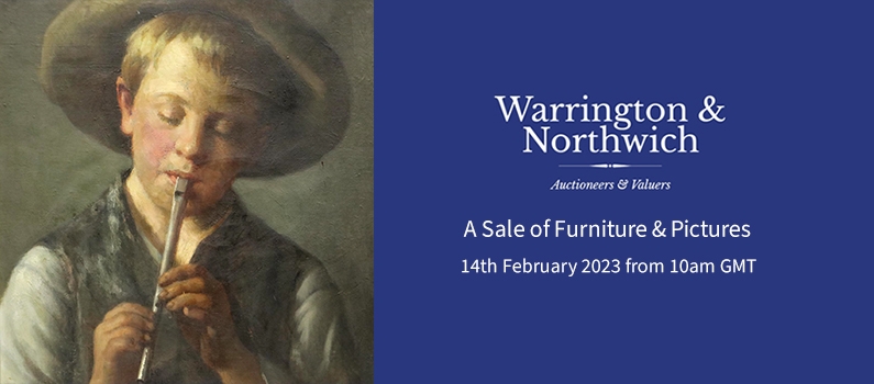 Web Banner for Warrington & Northwich Auctioneers & Valuers Furniture & Pictures Sale